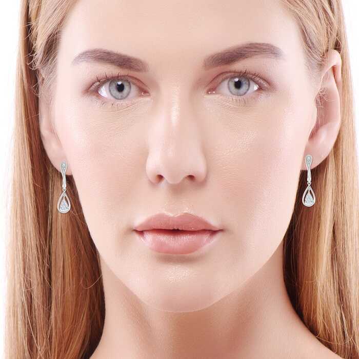 Diamond Earrings illusion Pear AF0342