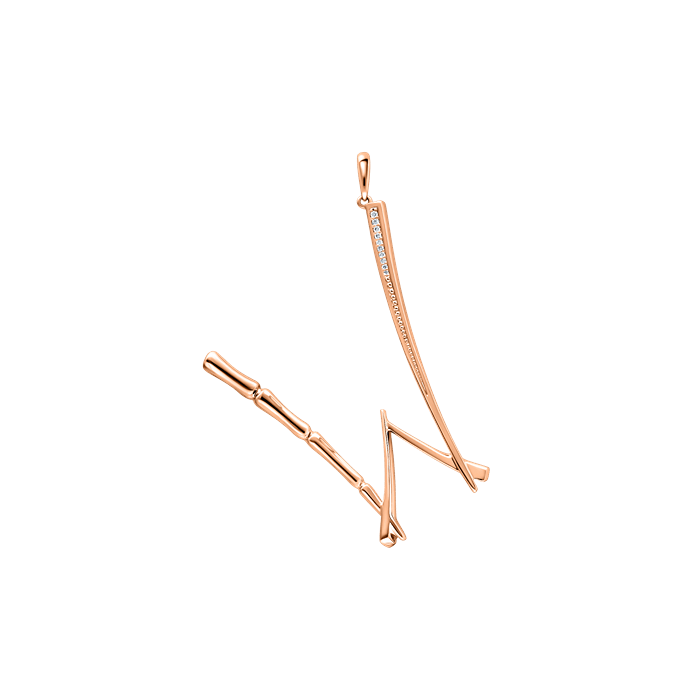 Diamond Ladies Pendant Bamboo S135-LWF1501-W