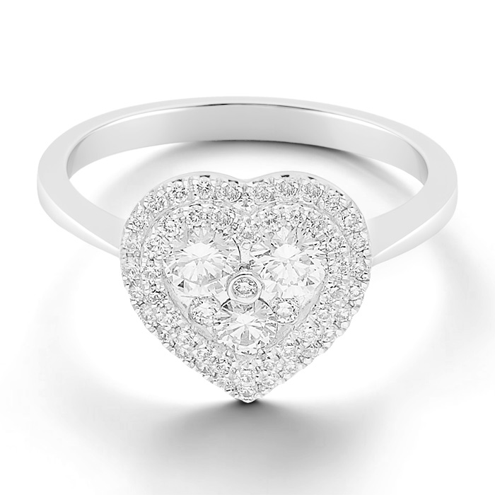 Diamond Ring Illusion Heart CWF0654