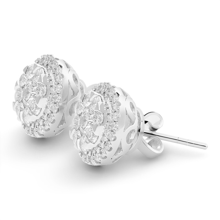 Diamond Earrings Lotus Halo AF0401