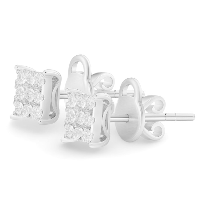 Diamond Earrings Illusion Princess AF0485