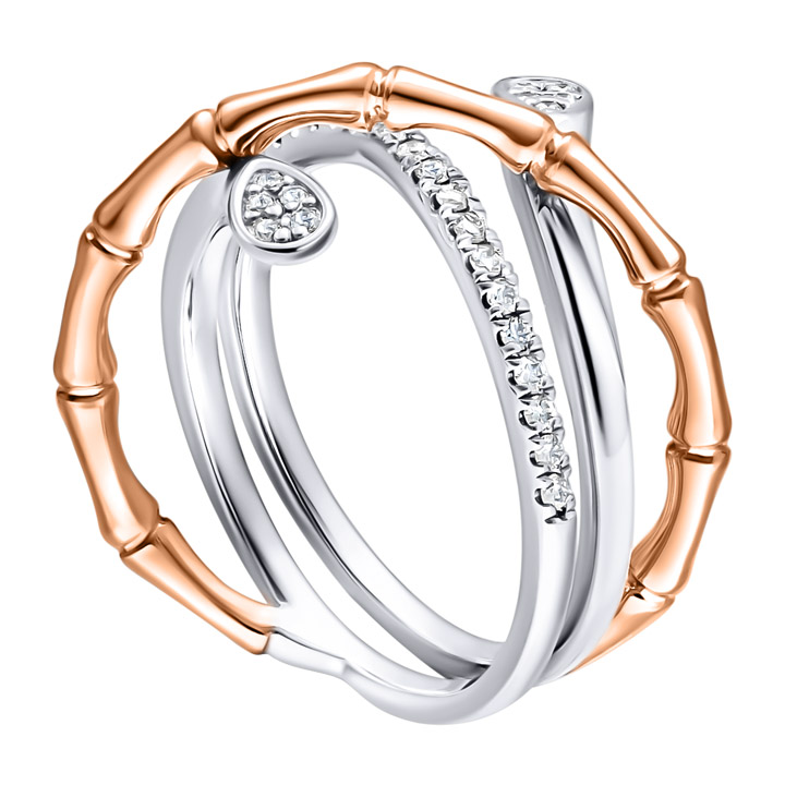 Diamond Ladies Ring Bamboo CWF3368 Diamond Ladies Ring Bamboo CWF3368