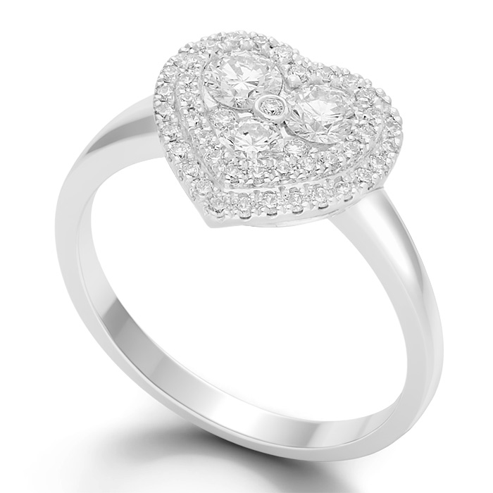 Diamond Ring Illusion Heart CWF0654