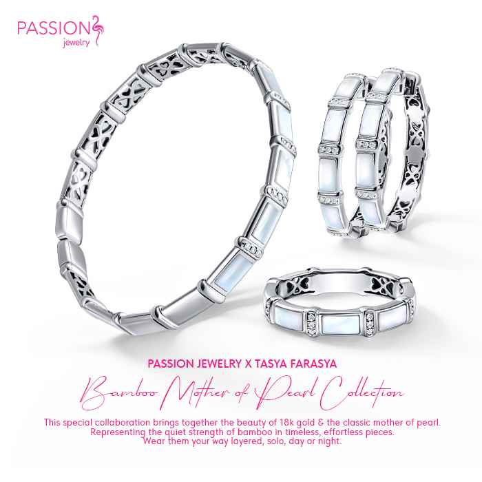 BAMBOO MOTHER OF PEARL - Diamond Bangle - S - S162-GKF0544S