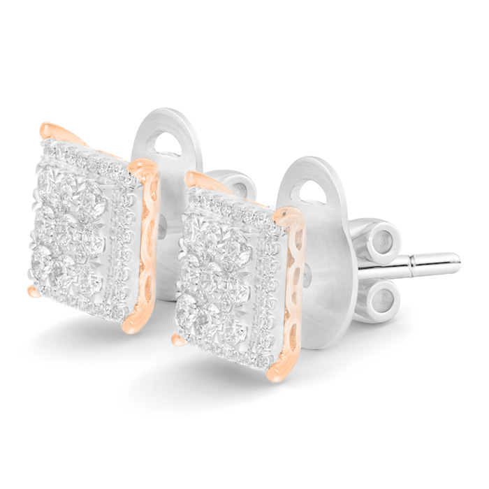 Diamond Earrings Illusion Princess AF0487