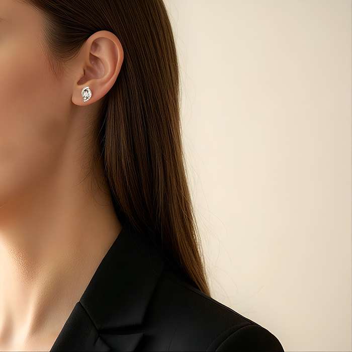 Diamond Earrings Illusion Lotus AF0369 Diamond Earrings Illusion Lotus AF0369