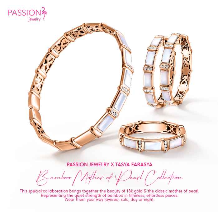 BAMBOO MOTHER OF PEARL - Diamond Bangle - S - S162-GKF0544S