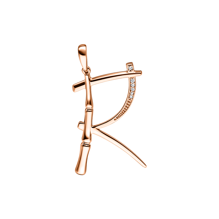 Small Alphabet Bamboo Pendant S178-LWF1553-R