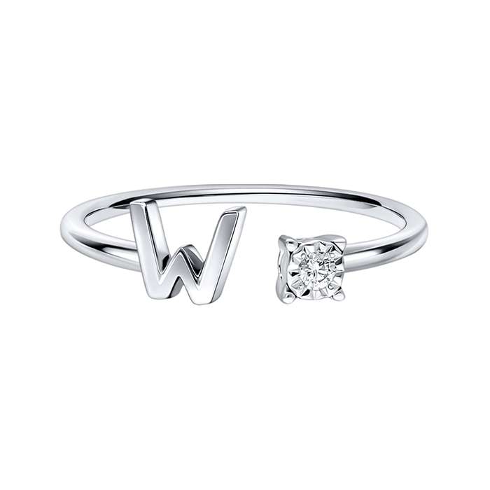You & I Alphabet Ring S136-CWS0541-W